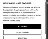 Oasis Clothing coupon verification screenshot