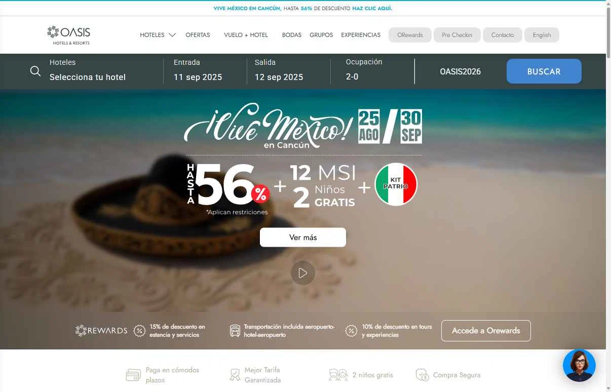 Oasis Hotels & Resorts checkout page showing Oasis Hotels & Resorts promo code box | Screenshot taken by SimplyCodes community member on Sep 11, 2025