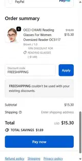 FREESHIPPING coupon verification screenshot