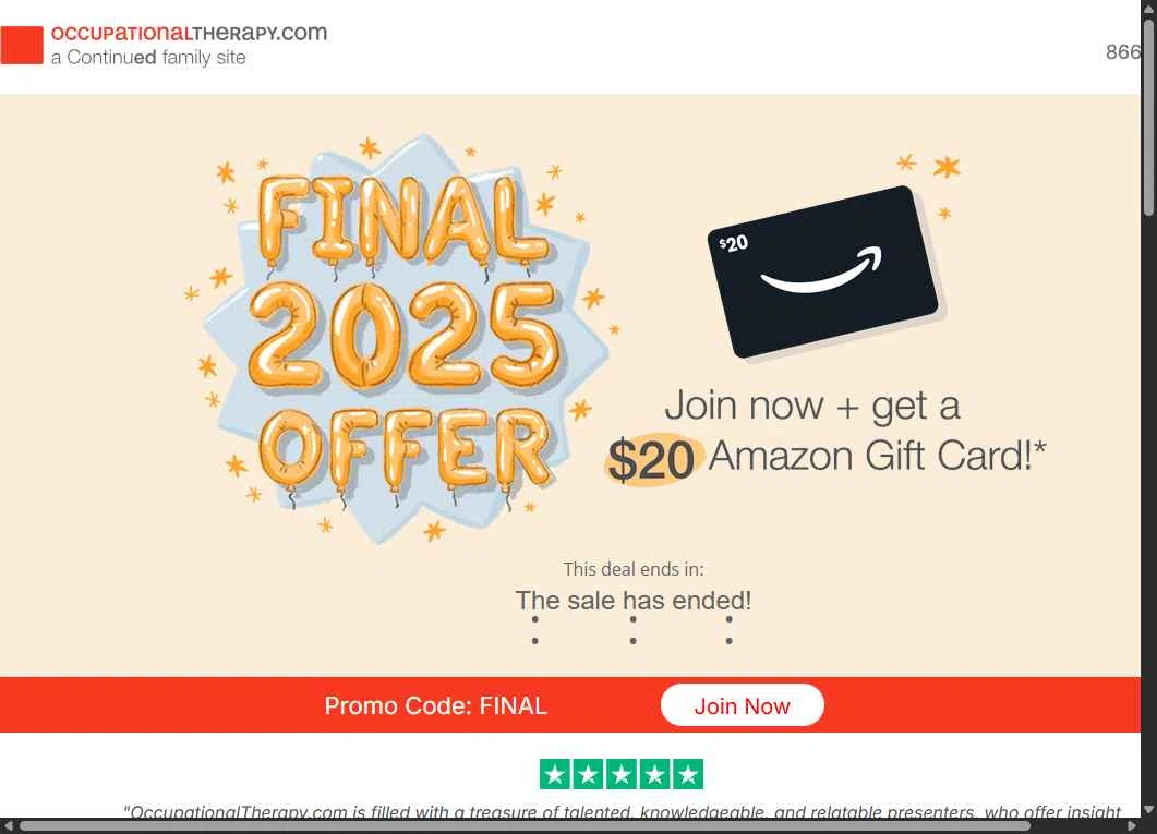 OccupationalTherapy.com checkout page showing OccupationalTherapy.com promo code box | Screenshot taken by SimplyCodes community member on Feb 7, 2026