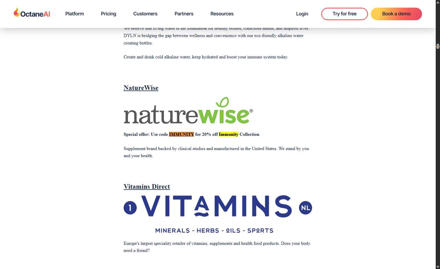 Octane AI checkout page showing Octane AI promo code box | Screenshot taken by SimplyCodes community member on Nov 10, 2025