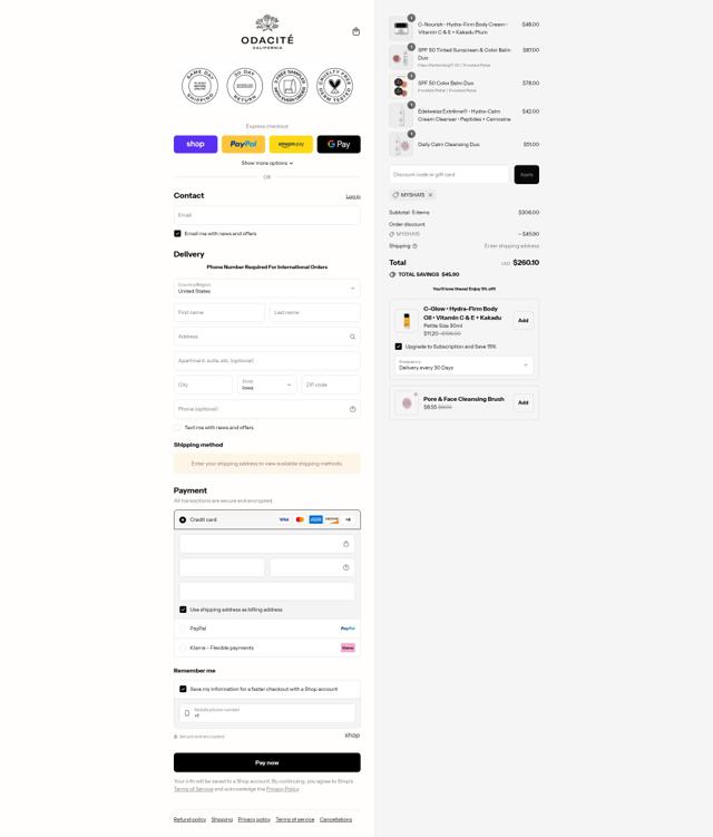 Odacite checkout page showing Odacite promo code box | Screenshot taken by SimplyCodes community member on Sep 8, 2025
