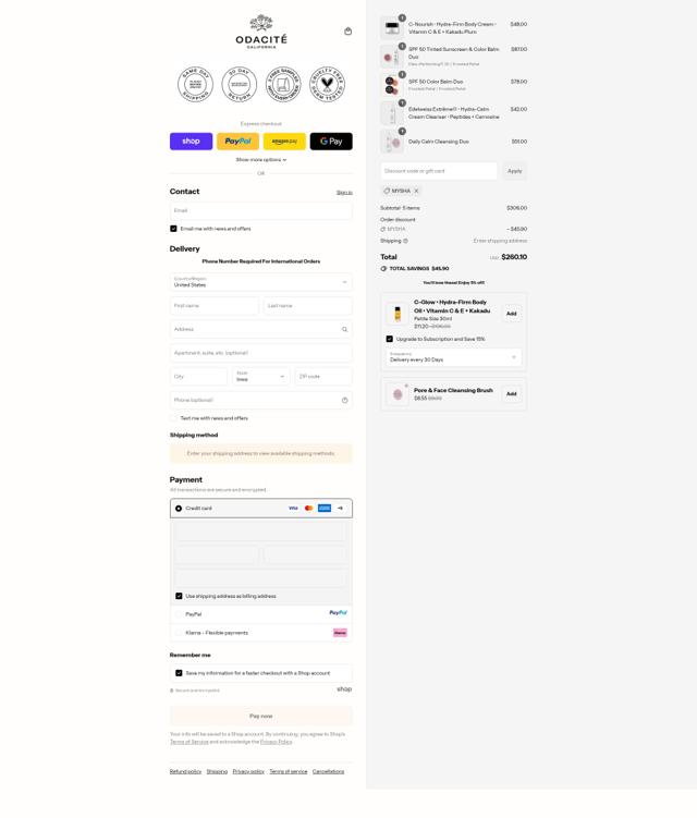 Odacite checkout page showing Odacite promo code box | Screenshot taken by SimplyCodes community member on Sep 11, 2025