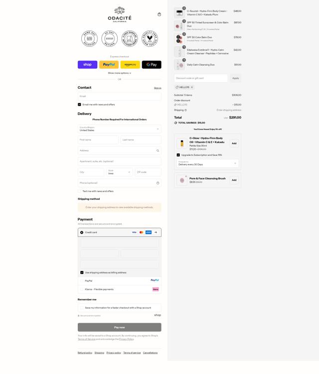 Odacite checkout page showing Odacite promo code box | Screenshot taken by SimplyCodes community member on Sep 11, 2025