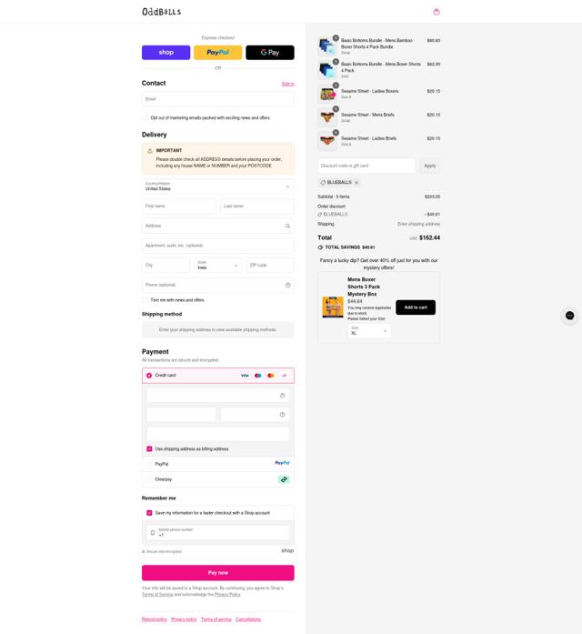 Oddballs checkout page showing Oddballs discount code box | Screenshot taken by SimplyCodes community member on Sep 12, 2025