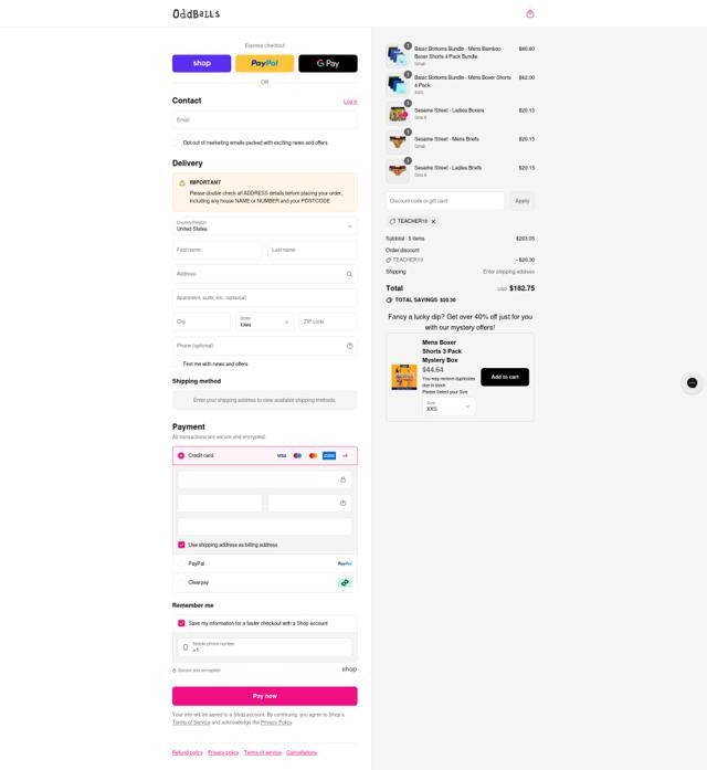 Oddballs checkout page showing Oddballs discount code box | Screenshot taken by SimplyCodes community member on Sep 3, 2025