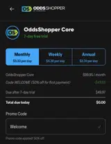 WELCOME coupon verification screenshot
