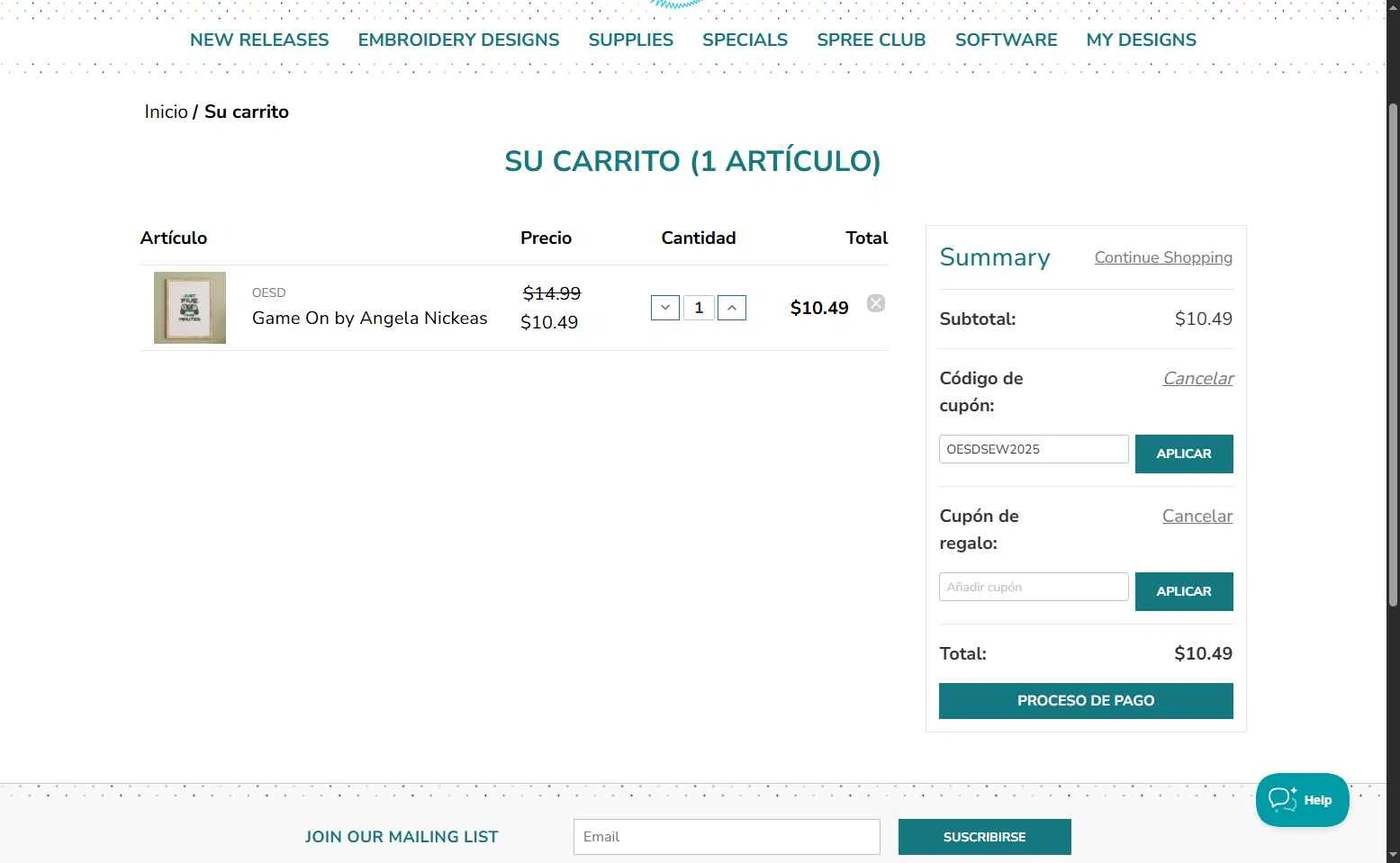 OESD checkout page showing OESD coupon code box | Screenshot taken by SimplyCodes community member on Feb 5, 2026