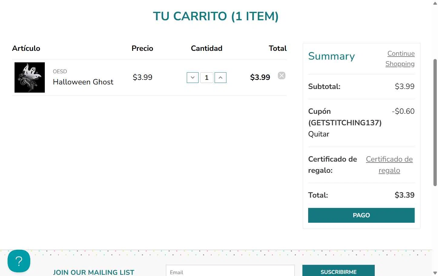 OESD checkout page showing OESD coupon code box | Screenshot taken by SimplyCodes community member on Oct 10, 2025