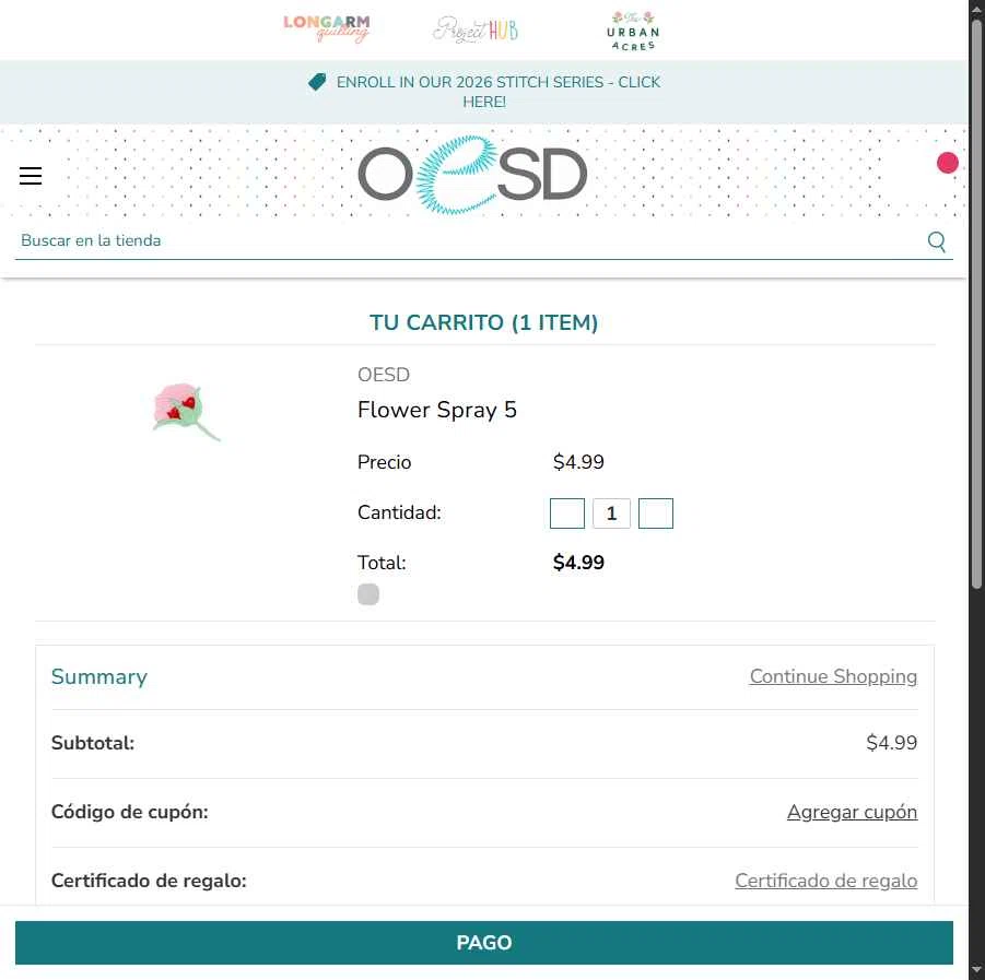 OESD checkout page showing OESD coupon code box | Screenshot taken by SimplyCodes community member on Jan 7, 2026