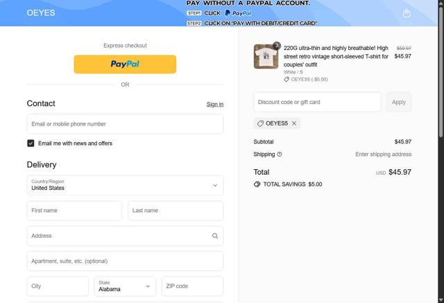 Oeyes checkout page showing Oeyes discount code box | Screenshot taken by SimplyCodes community member on Sep 12, 2025