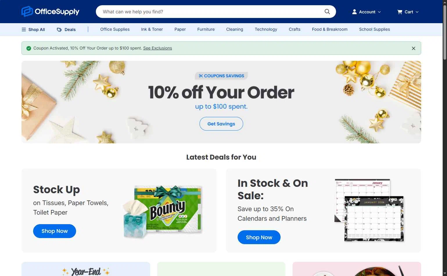 OfficeSupply.com checkout page showing OfficeSupply.com coupon code box | Screenshot taken by SimplyCodes community member on Dec 23, 2025