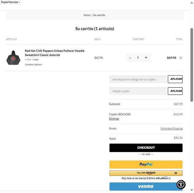 Official Band Shirts checkout page showing Official Band Shirts promo code box | Screenshot taken by SimplyCodes community member on Jul 19, 2025