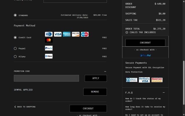 Off-White checkout page showing Off-White promo code box | Screenshot taken by SimplyCodes community member on May 16, 2025