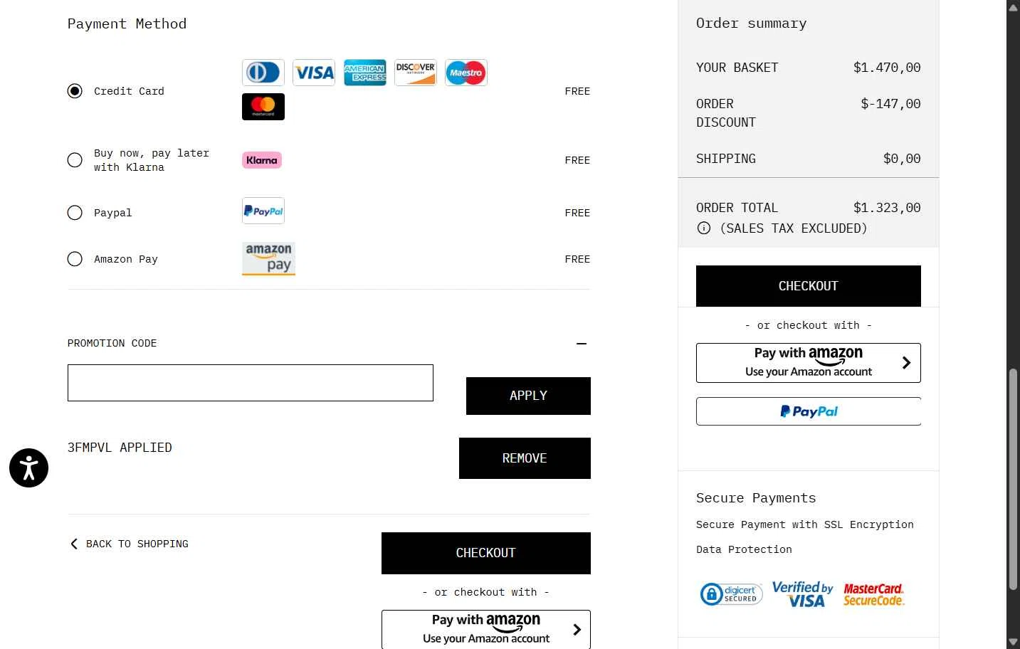 Off-White checkout page showing Off-White promo code box | Screenshot taken by SimplyCodes community member on Jan 25, 2026