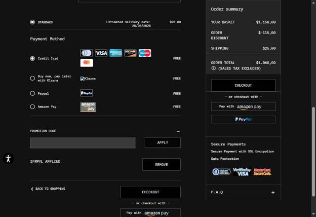 Off-White checkout page showing Off-White promo code box | Screenshot taken by SimplyCodes community member on Jun 14, 2025