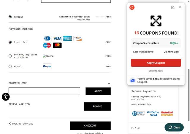 Off-White checkout page showing Off-White promo code box | Screenshot taken by SimplyCodes community member on Oct 1, 2025