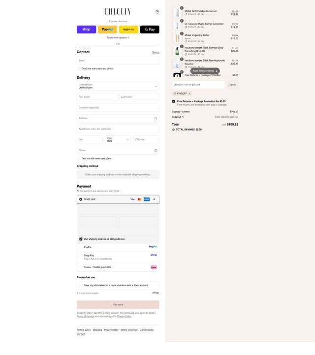 Ohlolly checkout page showing Ohlolly discount code box | Screenshot taken by SimplyCodes community member on Sep 14, 2025