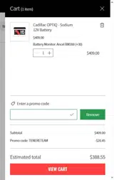TENERETEAM coupon verification screenshot