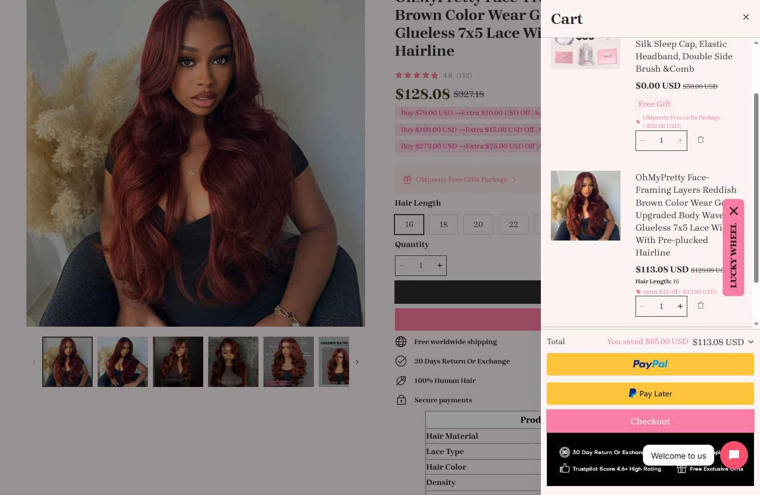 OhMyPretty checkout page showing OhMyPretty coupon code box | Screenshot taken by SimplyCodes community member on Jan 3, 2026