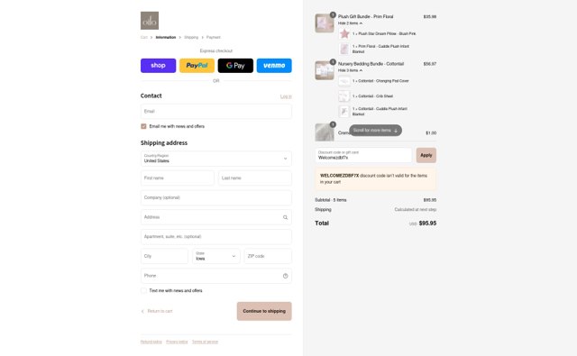 Oilo checkout page showing Oilo discount code box | Screenshot taken by SimplyCodes community member on Sep 3, 2025