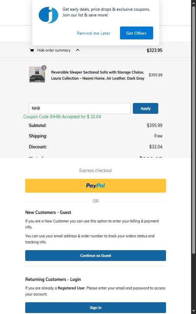 OJCommerce checkout page showing OJCommerce promo code box | Screenshot taken by SimplyCodes community member on Jul 11, 2025