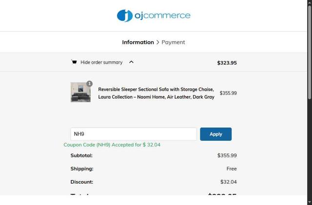 OJCommerce checkout page showing OJCommerce promo code box | Screenshot taken by SimplyCodes community member on Jul 11, 2025
