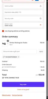 15CHGFZ7EH9QVV coupon verification screenshot