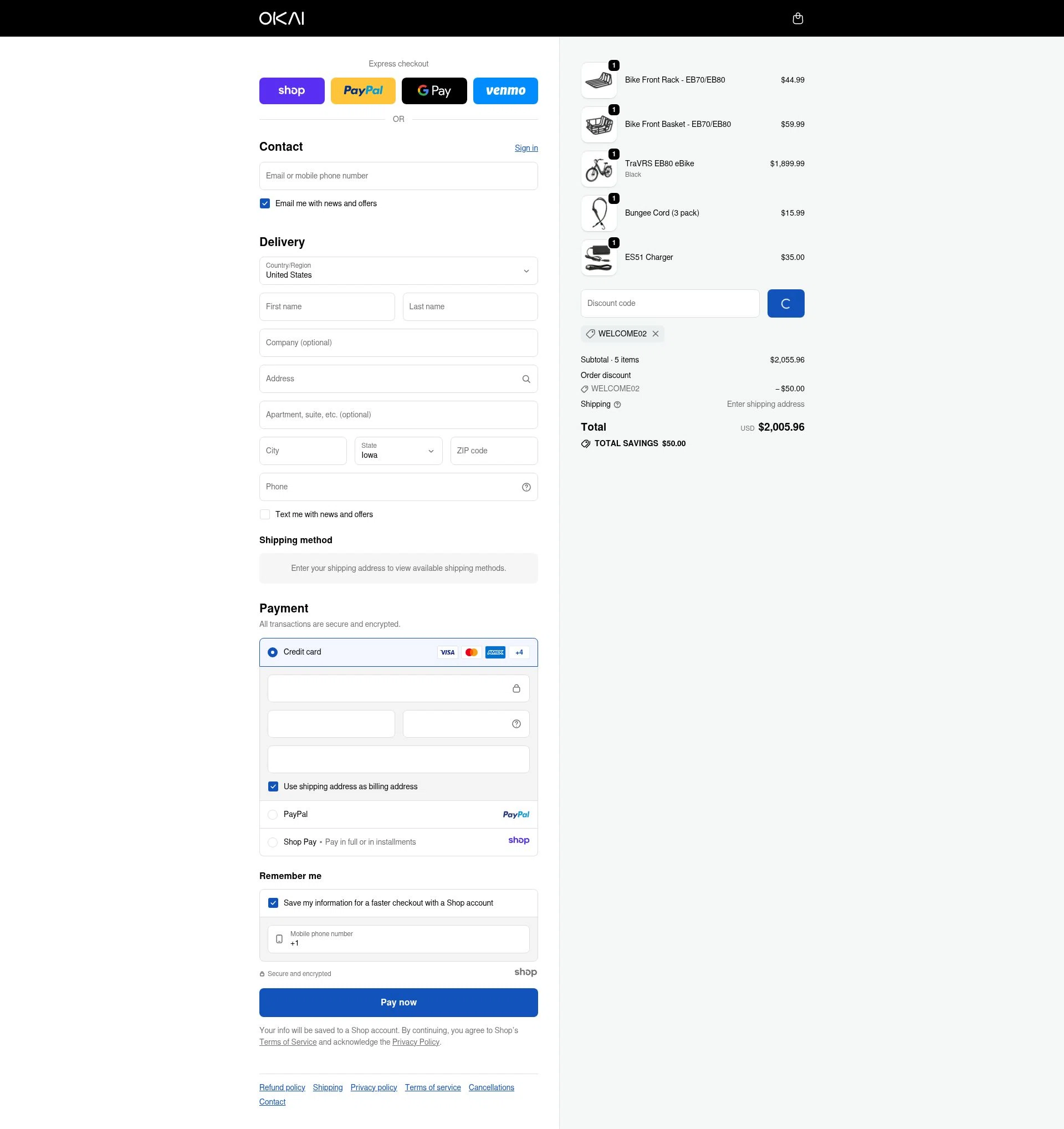 OKAI checkout page showing OKAI discount code box | Screenshot taken by SimplyCodes community member on Dec 10, 2025