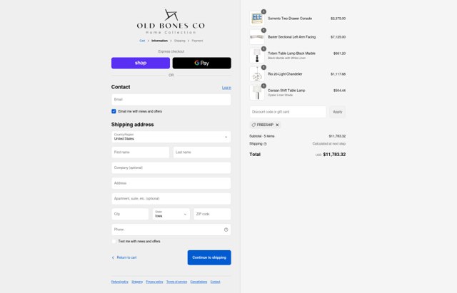 Old Bones checkout page showing Old Bones discount code box | Screenshot taken by SimplyCodes community member on Sep 3, 2025