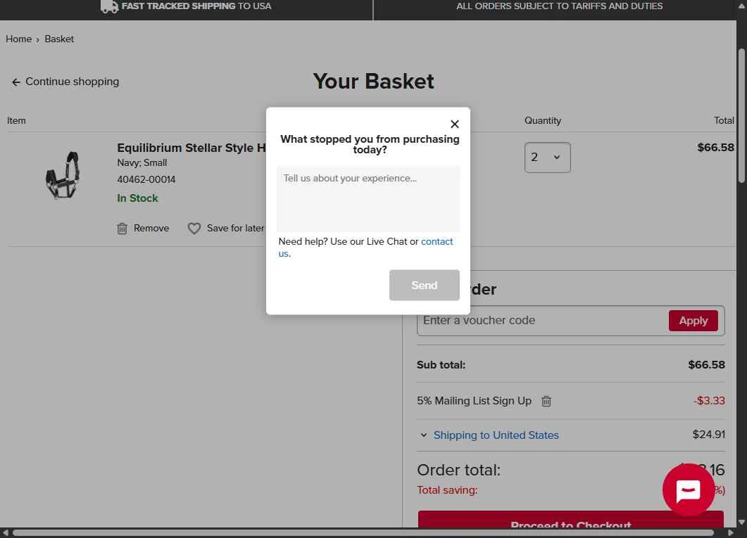 Old Mill Saddlery checkout page showing Old Mill Saddlery discount code box | Screenshot taken by SimplyCodes community member on Sep 26, 2025
