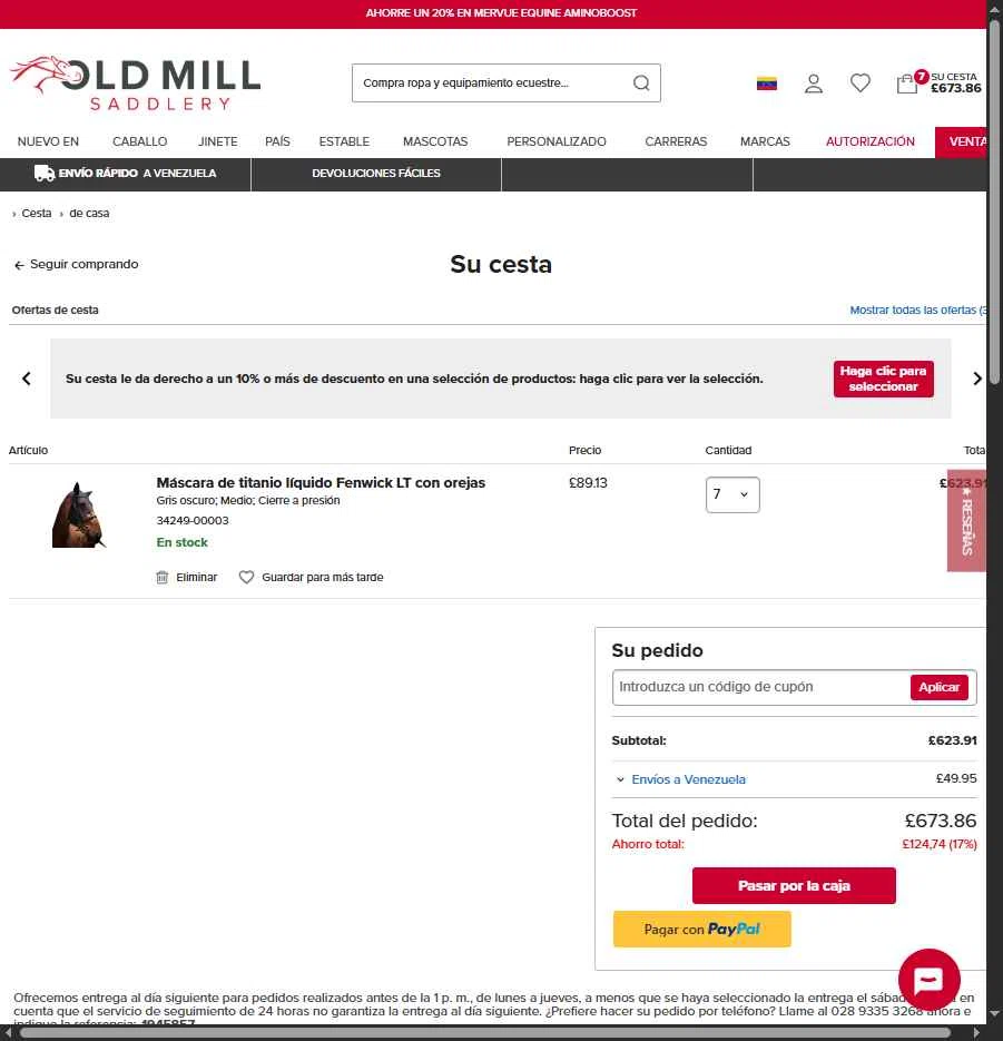 Old Mill Saddlery checkout page showing Old Mill Saddlery discount code box | Screenshot taken by SimplyCodes community member on Aug 29, 2025