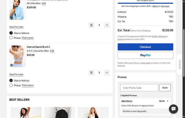 Old Navy checkout page showing Old Navy promo code box | Screenshot taken by SimplyCodes community member on Aug 24, 2025