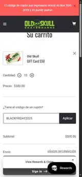 BLACKFRIDAY2025 coupon verification screenshot