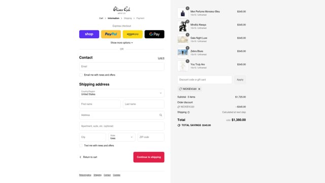 The Oliver Gal Artist Co checkout page showing The Oliver Gal Artist Co promo code box | Screenshot taken by SimplyCodes community member on Sep 3, 2025