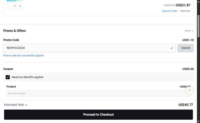 OLIVE YOUNG Global checkout page showing OLIVE YOUNG Global promo code box | Screenshot taken by SimplyCodes community member on Sep 11, 2025