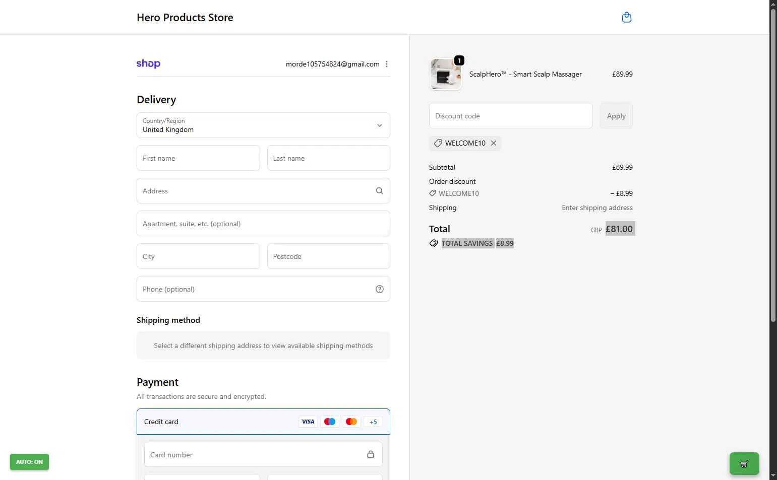 Olivia Blaire checkout page showing Olivia Blaire discount code box | Screenshot taken by SimplyCodes community member on Dec 29, 2025