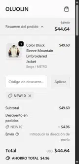 NEW10 coupon verification screenshot
