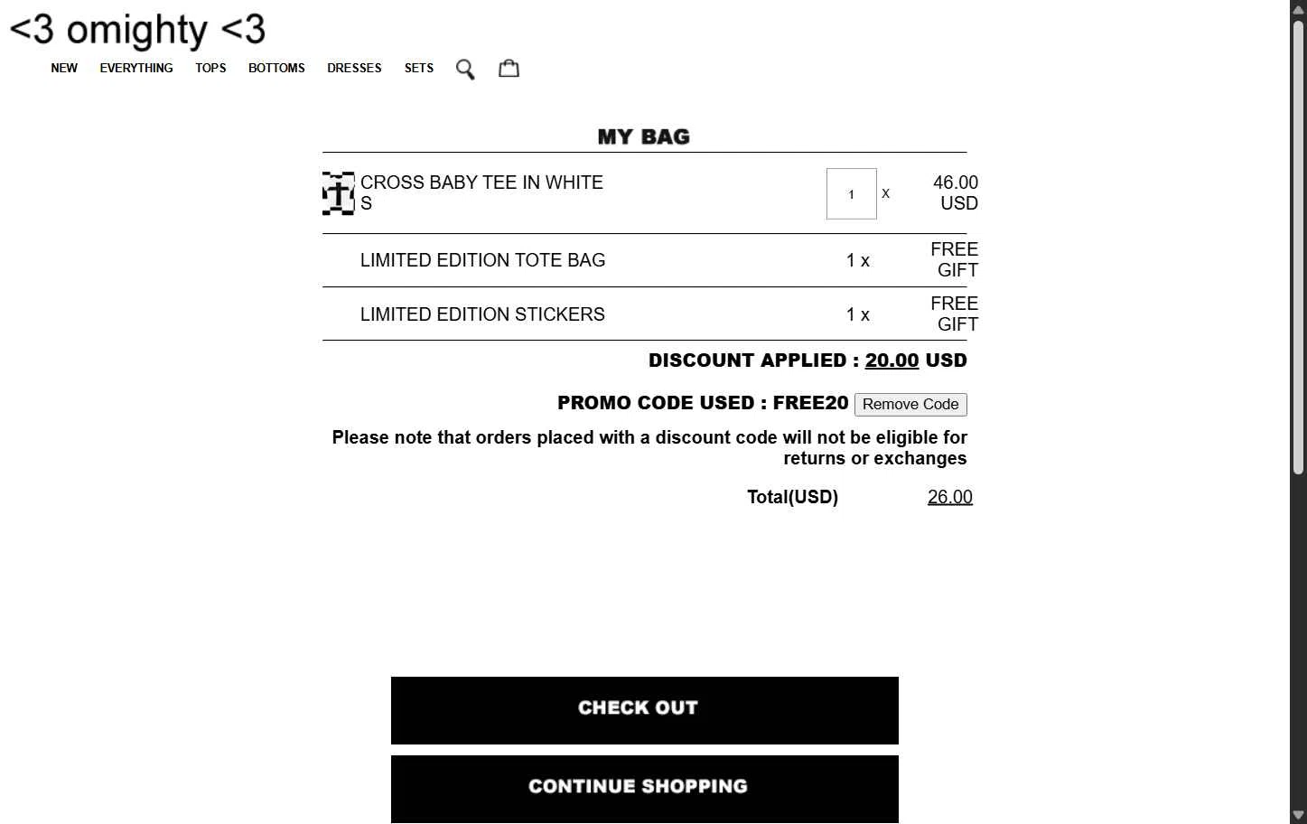 O-Mighty checkout page showing O-Mighty promo code box | Screenshot taken by SimplyCodes community member on Dec 11, 2025