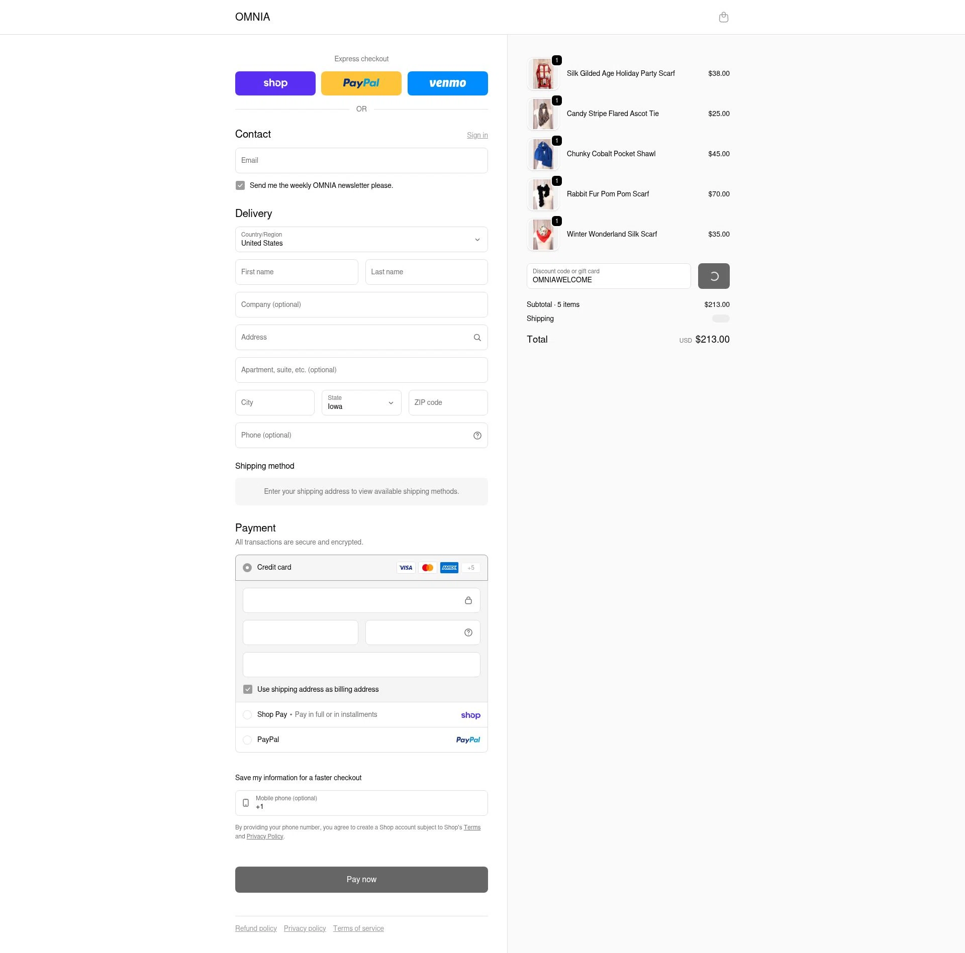 Omnia checkout page showing Omnia promo code box | Screenshot taken by SimplyCodes community member on Jan 30, 2026