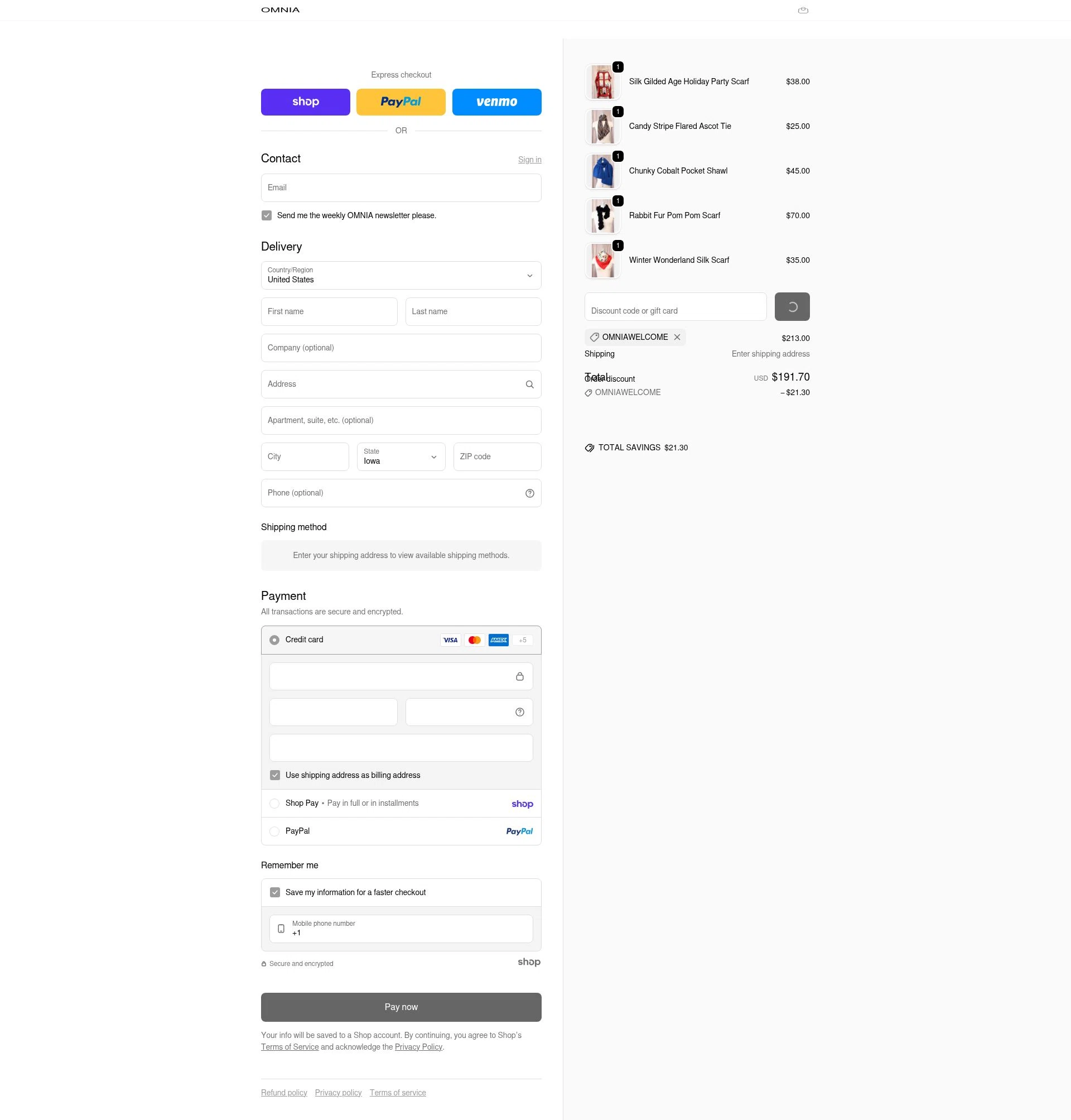 Omnia checkout page showing Omnia promo code box | Screenshot taken by SimplyCodes community member on Jan 26, 2026