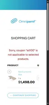 SD100 coupon verification screenshot