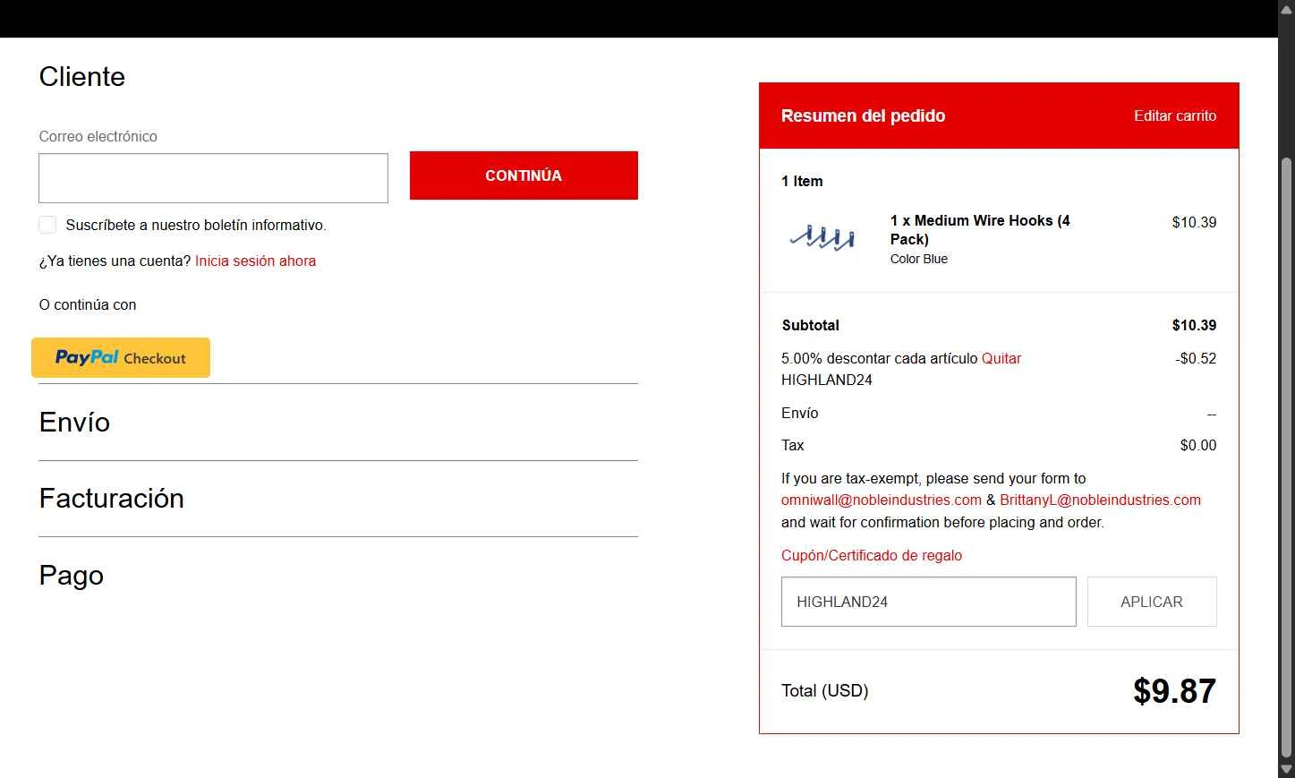 OmniWall USA checkout page showing OmniWall USA promo code box | Screenshot taken by SimplyCodes community member on Jul 15, 2025