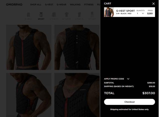 Omorpho checkout page showing Omorpho promo code box | Screenshot taken by SimplyCodes community member on Aug 2, 2025