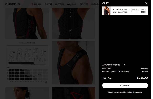Omorpho checkout page showing Omorpho promo code box | Screenshot taken by SimplyCodes community member on Jul 22, 2025