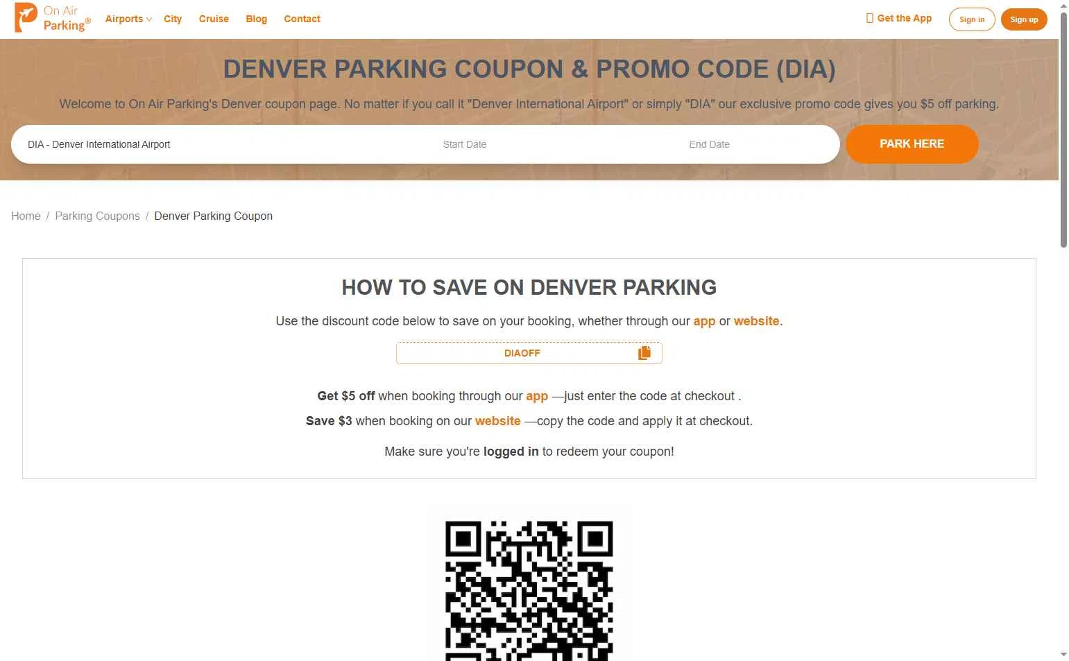 On Air Parking checkout page showing On Air Parking coupon code box | Screenshot taken by SimplyCodes community member on Jan 6, 2026