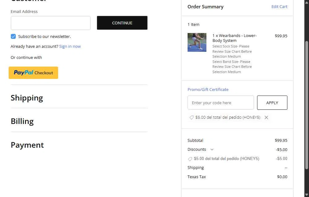 OnCourtOffCourt checkout page showing OnCourtOffCourt promo code box | Screenshot taken by SimplyCodes community member on Jan 21, 2026