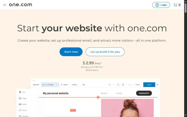 One.com checkout page showing One.com discount code box | Screenshot taken by SimplyCodes community member on Sep 5, 2025