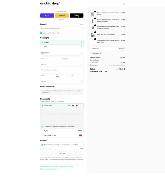 OneBioShop checkout page showing OneBioShop discount code box | Screenshot taken by SimplyCodes community member on Sep 19, 2025
