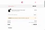 One Country coupon verification screenshot